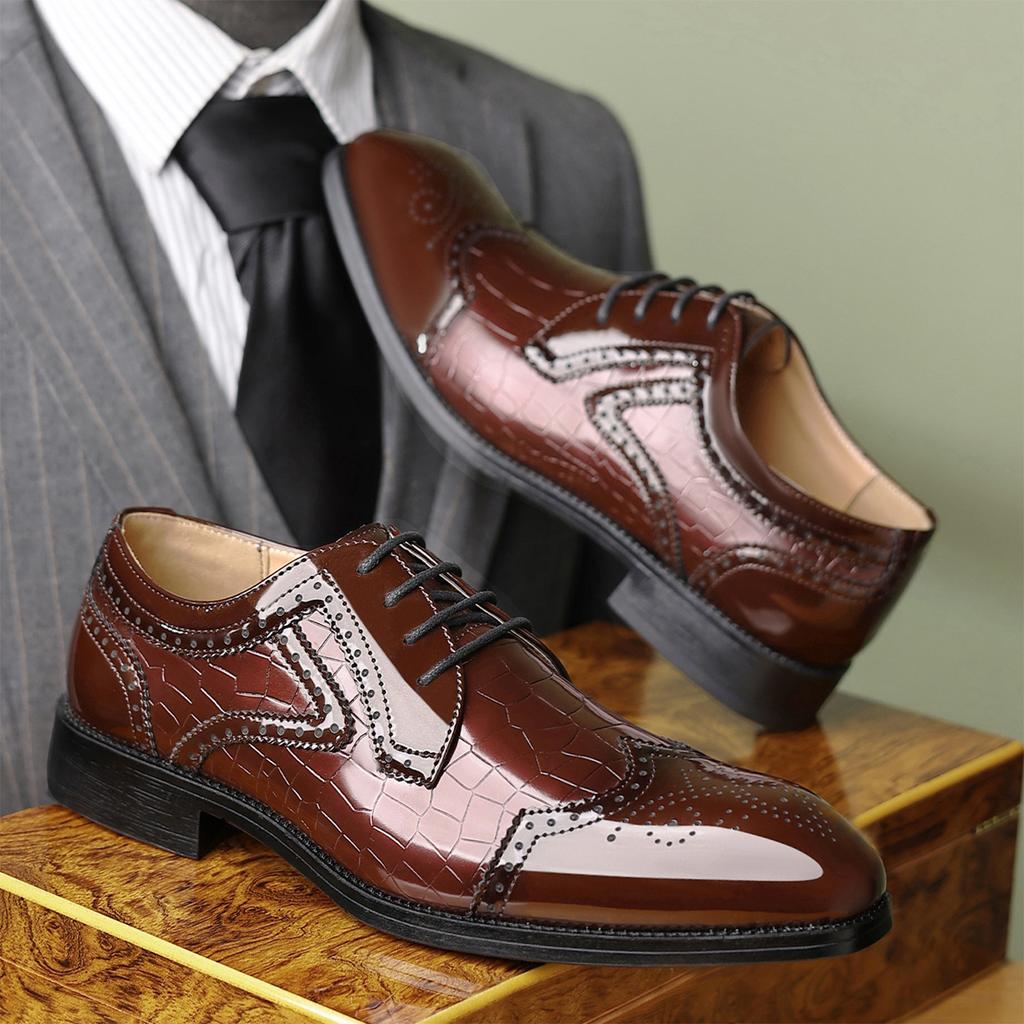 Men's British-Style Casual Business Office Dress Leather Shoes Wedding Groom's Shoes Comfortable Breathable