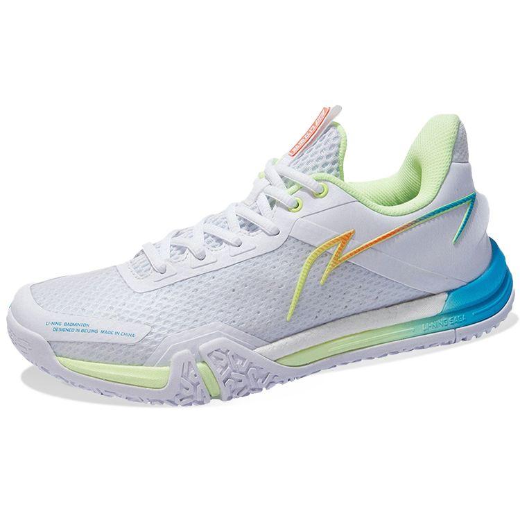 Li Ning Ground Flying SE Fabric Shock Absorption Non-Slip Wear-Resistant Breathable Lightweight Low-Top Badminton Shoes Unisex Shoes White AYZS014-2