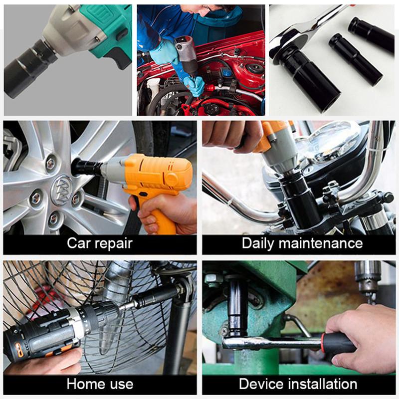 15 Stück / 20 Stück 1/2 Zoll 8mm - 32mm Schlagschrauber Steckschlüsselsatz Pneumatischer Verlängerter Hülse Schraubenschlüssel Kastenwerkzeugsatz Sechskant-Hülsen Satz