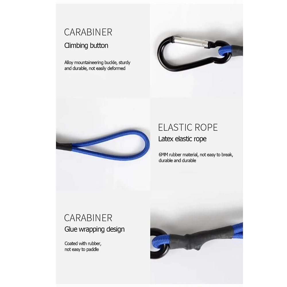 4Pcs High Strength Tent Elastic Rope Cord Hook Fixing Cords String with Carabiner Survival
