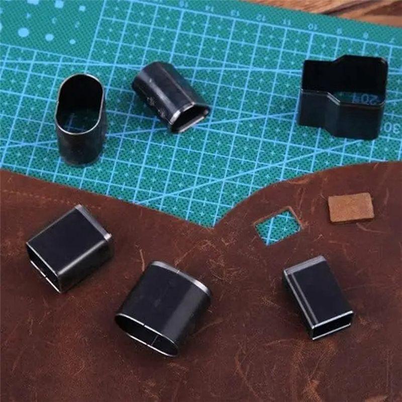 A84E-52 Pcs Sharp Hollow Punch Cutter Tools Kit Carbon Steel Leather Punching Die Cutting Mold Manual Hole Puncher Set Easy To U