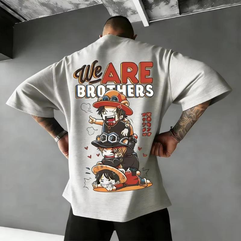 One Piece Ace Luffy Brothers Anime T Shirt Men Women pure Cotton Graphic Tee 2026 Summer new Tee Streetwear Casual Tops Y2k