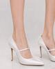 Crescentseoul Mignon Jewel Strap Pumps Satin Version Ivory