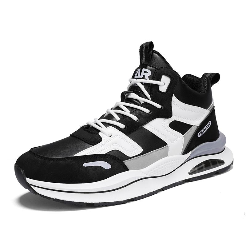 

Модные тенденции Мужские высокие кожаные спортивные повседневные кроссовки Осень Зима Мальчики Мужчины Студенты Прогулки Путешествия Досуг Стиль Ботинки 38 чёрный/белый