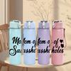 1PC Mom Of Sassholes Cursive Text 750ml Color Plastic Sports Water Bottle Leakproof Flip Straw Lid Suitable for Sports Office Home Use