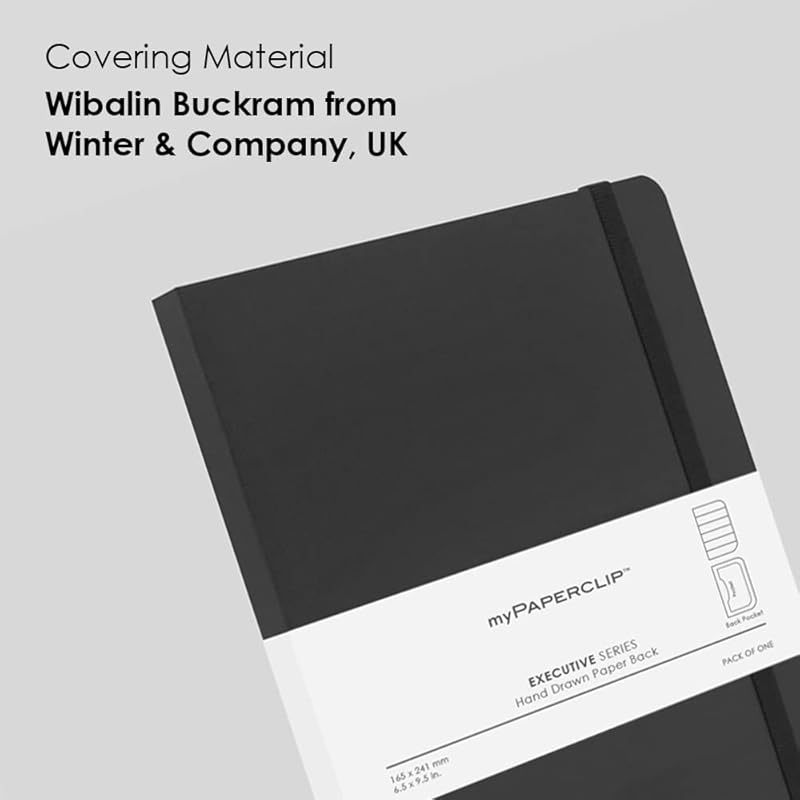 myPAPERCLIP Executive Series Notebook, Large (165 x 241 mm, 6.5 x 9.5 in.) Ruled, ESX192L-R Black чёрный