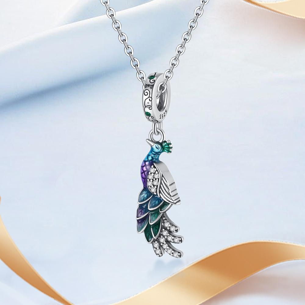 Beautiful Peacock Spreading Its Tail Copper Plated For Decorative Charms Copper Plated Genuine Original Fashion Bracelet For Making Jewelry