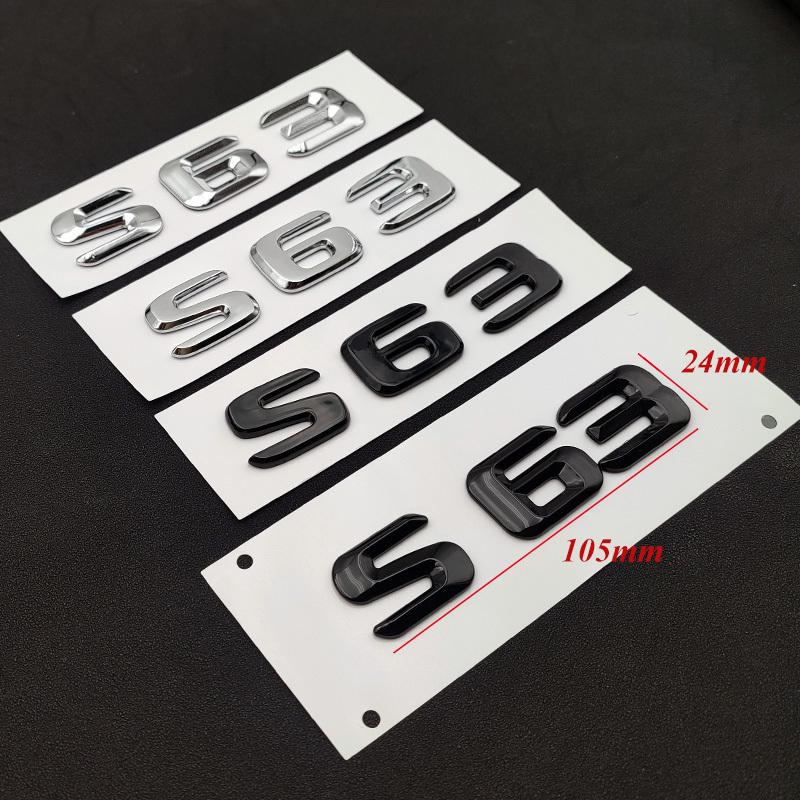 3D ABS Chroom S 63 Logo S63 Embleem Letters Sticker Auto Kofferbak Badge Decal Voor S63 C217 Accessoires
