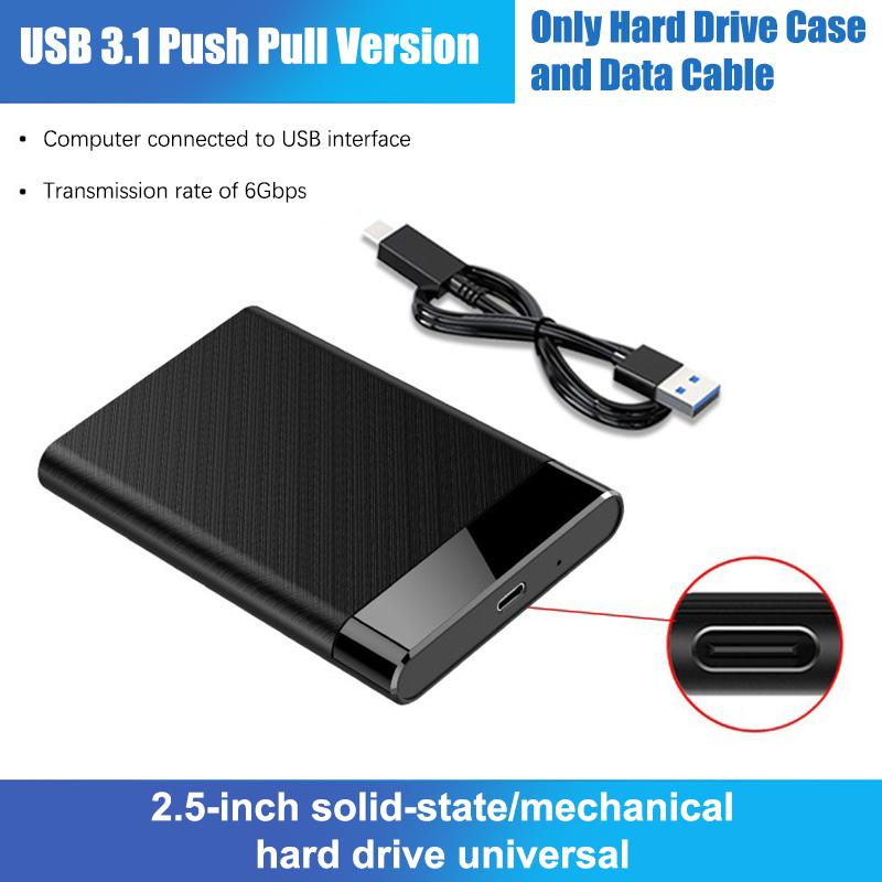 2,5-calowa obudowa na dysk twardy USB 3.1/2.0 Type C, obudowa na dysk SSD SATA, obudowa na zewnętrzny dysk twardy SSD lub HDD do notebooka