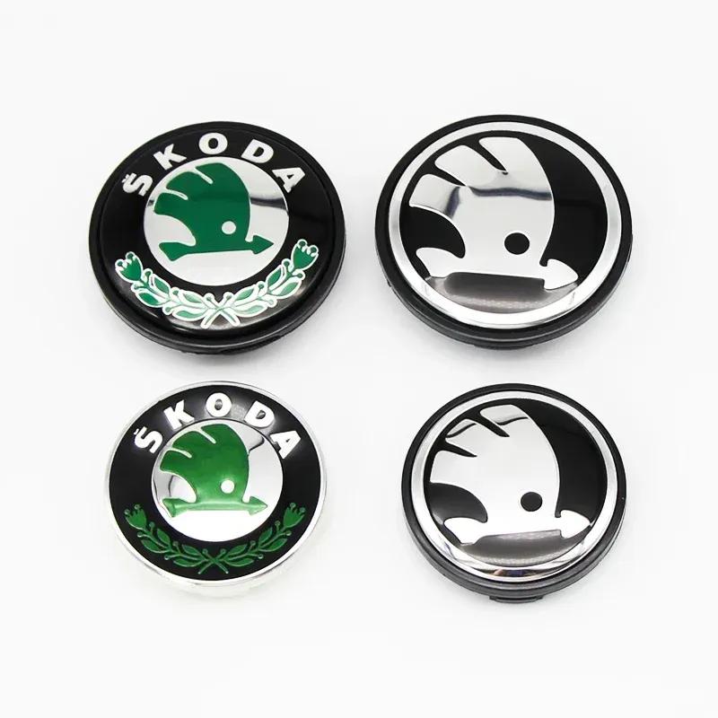 4pcs 56/60mm Car Wheel Center Hub Caps Protector Decorations For Skoda Octavia Rapid Kodiaq Karoq Superb Fabia Kamiq VisionS