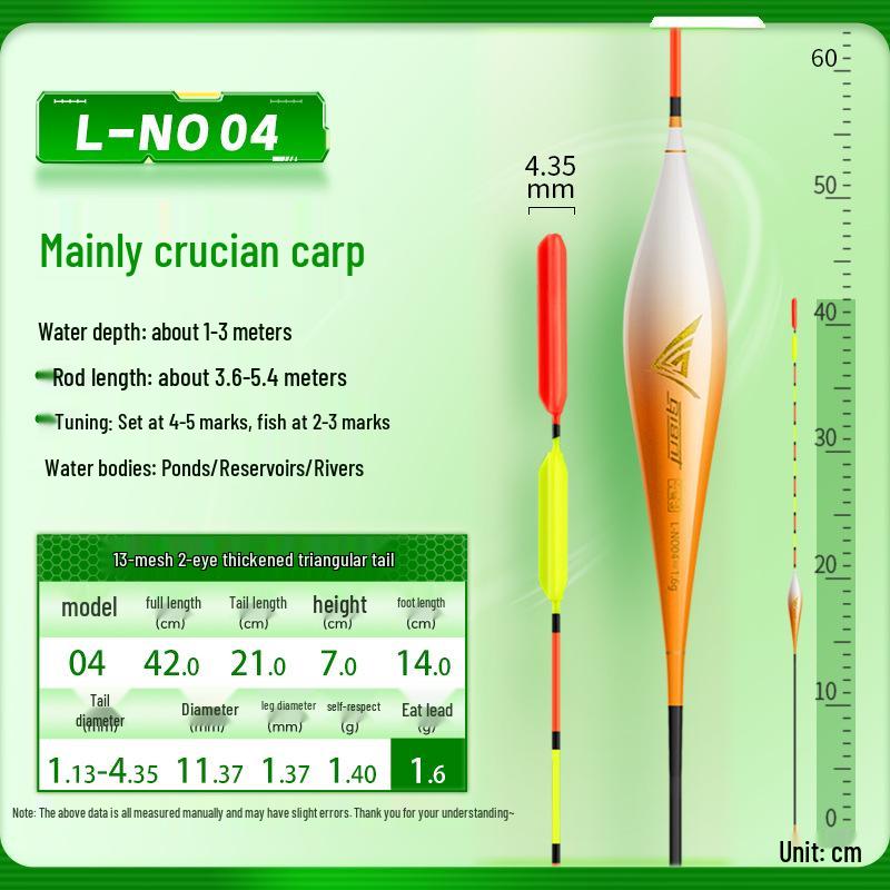 Xiao Feng Xian Triangle Tail Fishing Float: Eye-catching Thickened Tail for Wild Fishing, Ideal for Crucian Carp.