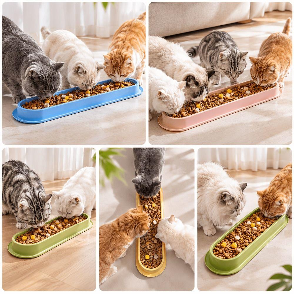 Tilted Neck Protection Pet Feeding Bowl Extra Long Cat Dog Feeder Cat Water Feeder  Pet Household