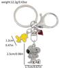 Cartoon Snoopy Full Zircon Keychain Couple Gift Pendant Cartoon Dog Clavicle Keyrings Valentine's Day Accessories