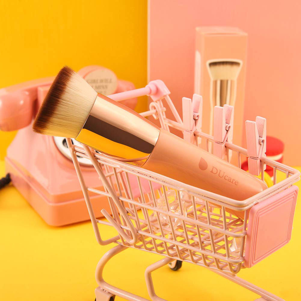 DUcare Foundation Gesichts-Concealer Rundes Make-up Einfach zu bedienen Flache Oberseite Hohe Qualität Taklon-Pinsel, Pinsel, Pinsel, Beliebt, Pinsel, Typ, (Rosa)