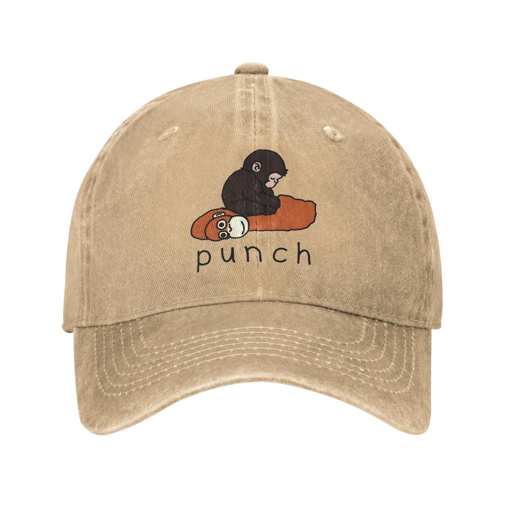 Punch Monkey Cute Baseball Cap Vintage Distressed Cotton Headwear Men Women Outdoor All Seasons Travel Gift Hats Cap