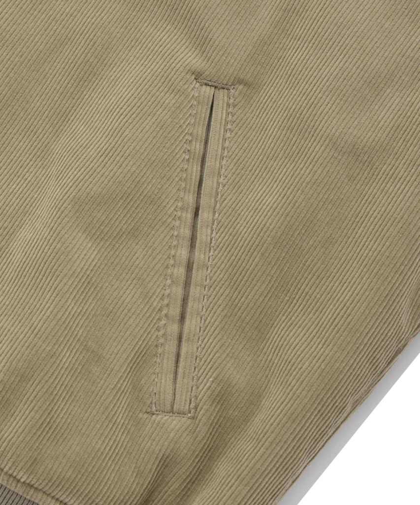 COVERNAT Preppy Corduroy Varsity Jacket Beige