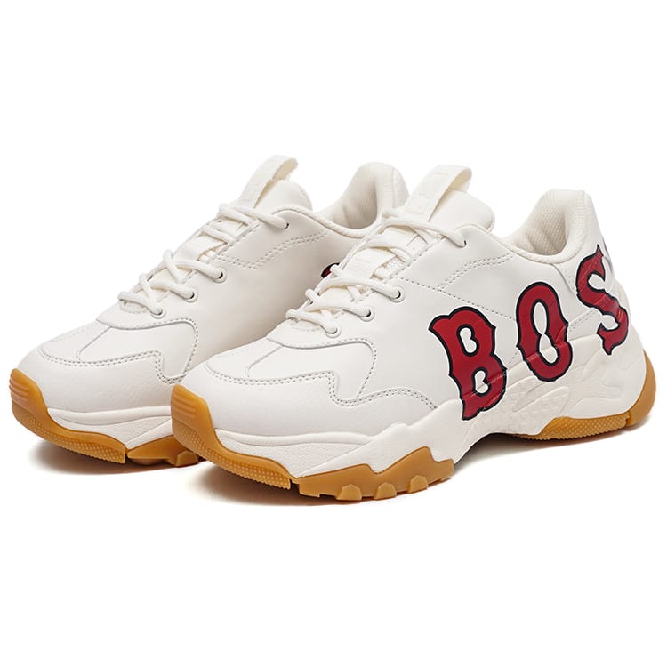 MLB Big Ball Chunky P Mega Synthetic Leather Abrasion Resistant Low top Chunky Sneakers Unisex White Red 3ASHC2B2N-43RDS