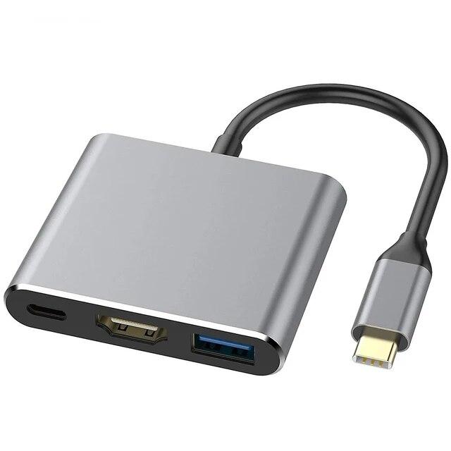 3-портовый адаптер USB 3.1 Type C Hub HDMI-совместимый 4K Поддержка режима Samsung Dex Док-станция USB-C с PD для MacBook Pro 2020 Air серый
