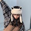Cute Women's Warm Earmuff Thickened Earflap Hat Winter Cold Proof Warm Cotton Hat Cat Ear Cap Russian Hat