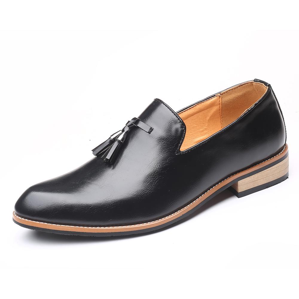 Klassisk Luksus Vintage Mote Utendørs Herre Spiss Tå Business Formell Enkelsko Slip-On Lærsko Stor Størrelse Herresko Komfortable Sko