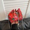 Single Shoulder Bag for Women Large Flower Fashion Large Capacity Chain Crossbody Bag Handheld Bucket Bag