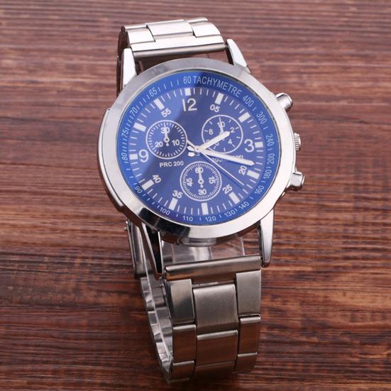 Men Dress Watch Analog Quartz Watch with Three Sub-Dials Stainless Steel Wristwatch for Husband Boyfriend Father Business Date