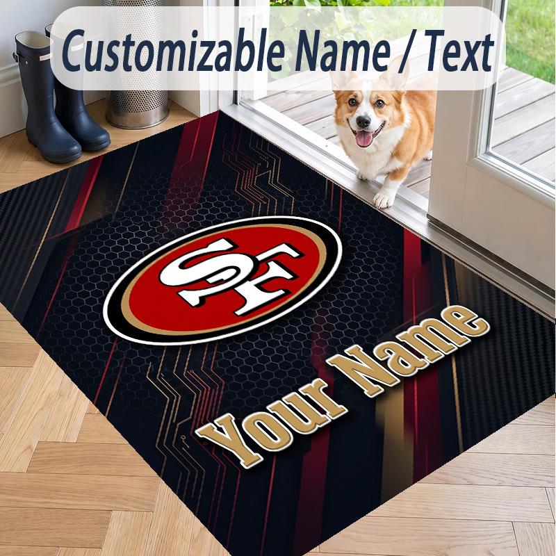 Custom Text Printed Rug San Francisco 49ers Non Slip Floor Carpet For Home Room Decor