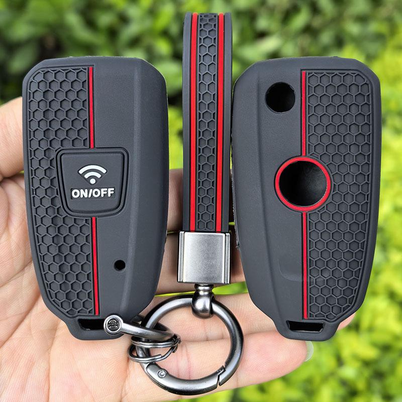 Keychain Silicone Key Case Cover for Yamaha TMAX 530 DX SX Motorcycle 2015-2017 Motorcycle Key Bag Fob Protect Shell