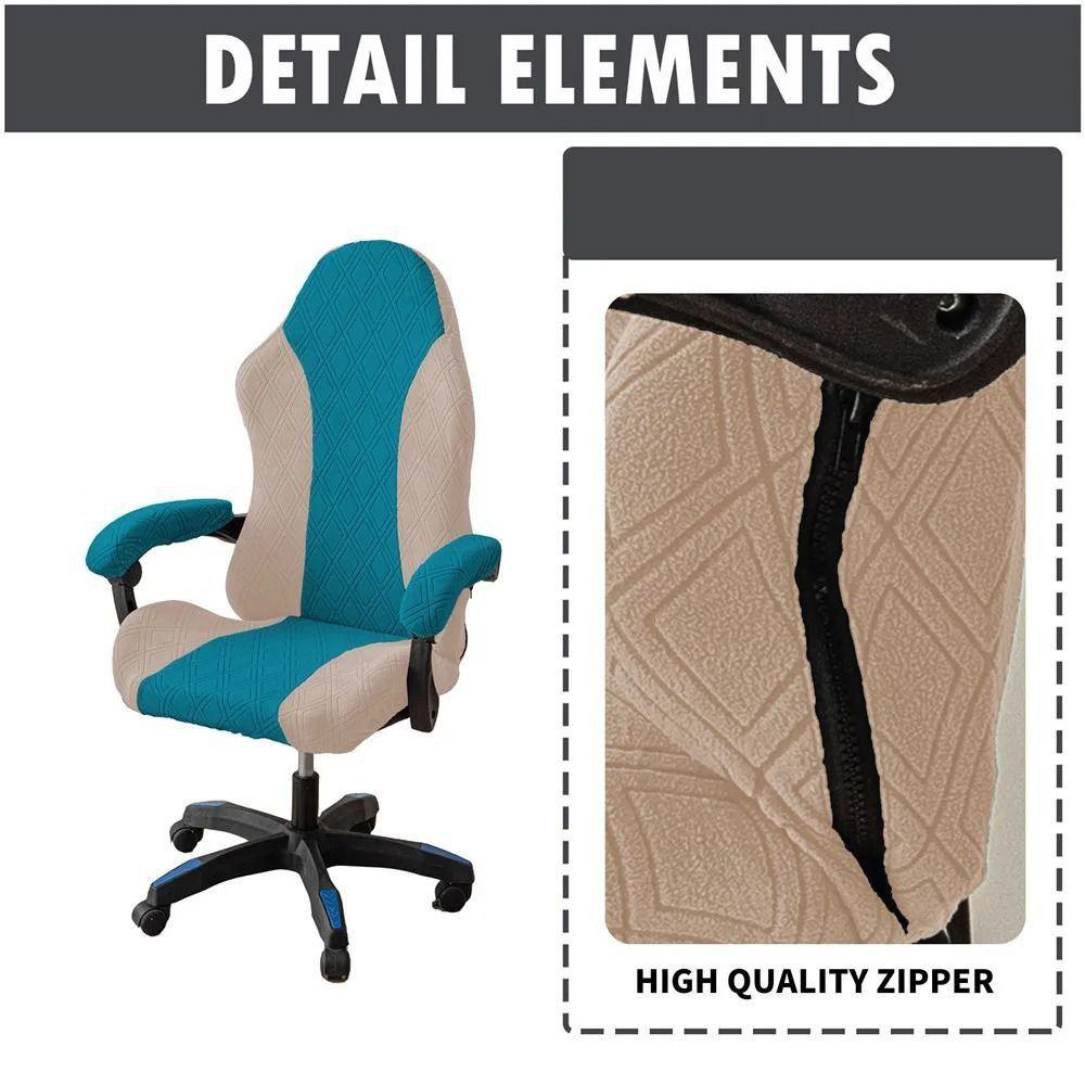 1Set Elastic Stretch Gaming Chair Cover Office Computer Chair Color Patchwork Chair Cover Set With Armrest Cover Dustproof