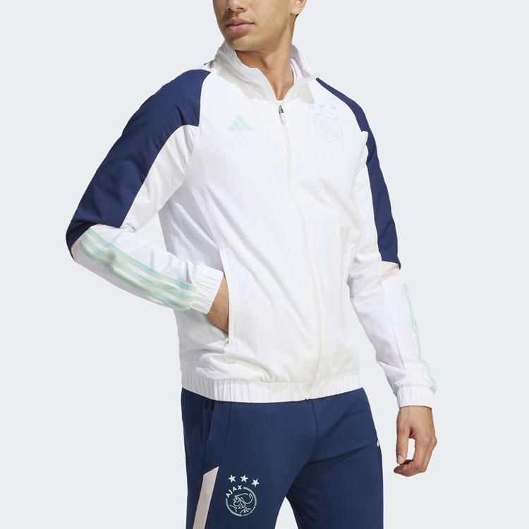 Adidas Ajax Amsterdam Tiro 23 Presentation Track Top Color Block Design Long Sleeve Retro Sports Jacket Men Jackets White HZ7767