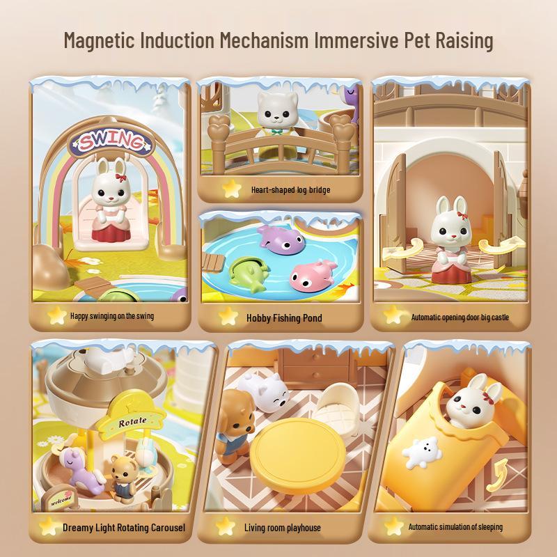Magnetic Pet Castle Role-Play Toy for Kids 3-6 - Perfect Children's Day Gift