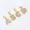 Cross Pendant with Micro Pave Cubic Zirconia - 26 Letter Options for DIY Jewelry Accessories