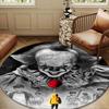 Scary Clown Horror Round Rug for Livingroom,Bedroom, Palyroom, Chair Rug, Area Rug, Circle Carpet, Large Size Fan Christmas Gift