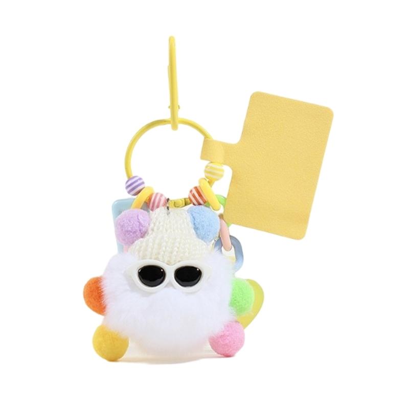 Rabbit Hair Keychains Bag Charm Dolls Bag Charm Pendants Unique Coal Keychains Bag Hangings
