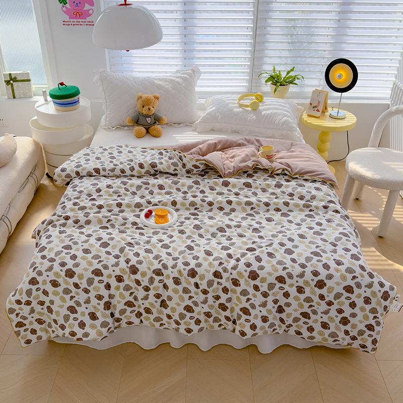 Cartoon Dinosaur Summer Quilt Air Conditioning Quilted Quilts for Kids Teens Skin-Friendly Breathable Thin Blanket Washable