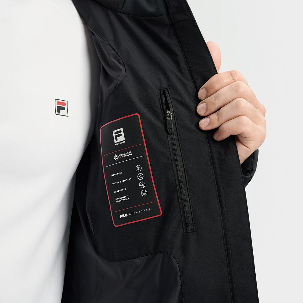 Fila Ski Series 4810 Goose Down Fashionable Cool Ski Sports Comfortable Versatile Warm Zipper Pocket Hooded Down Jacket Men Outerwear A11M546919FBK
