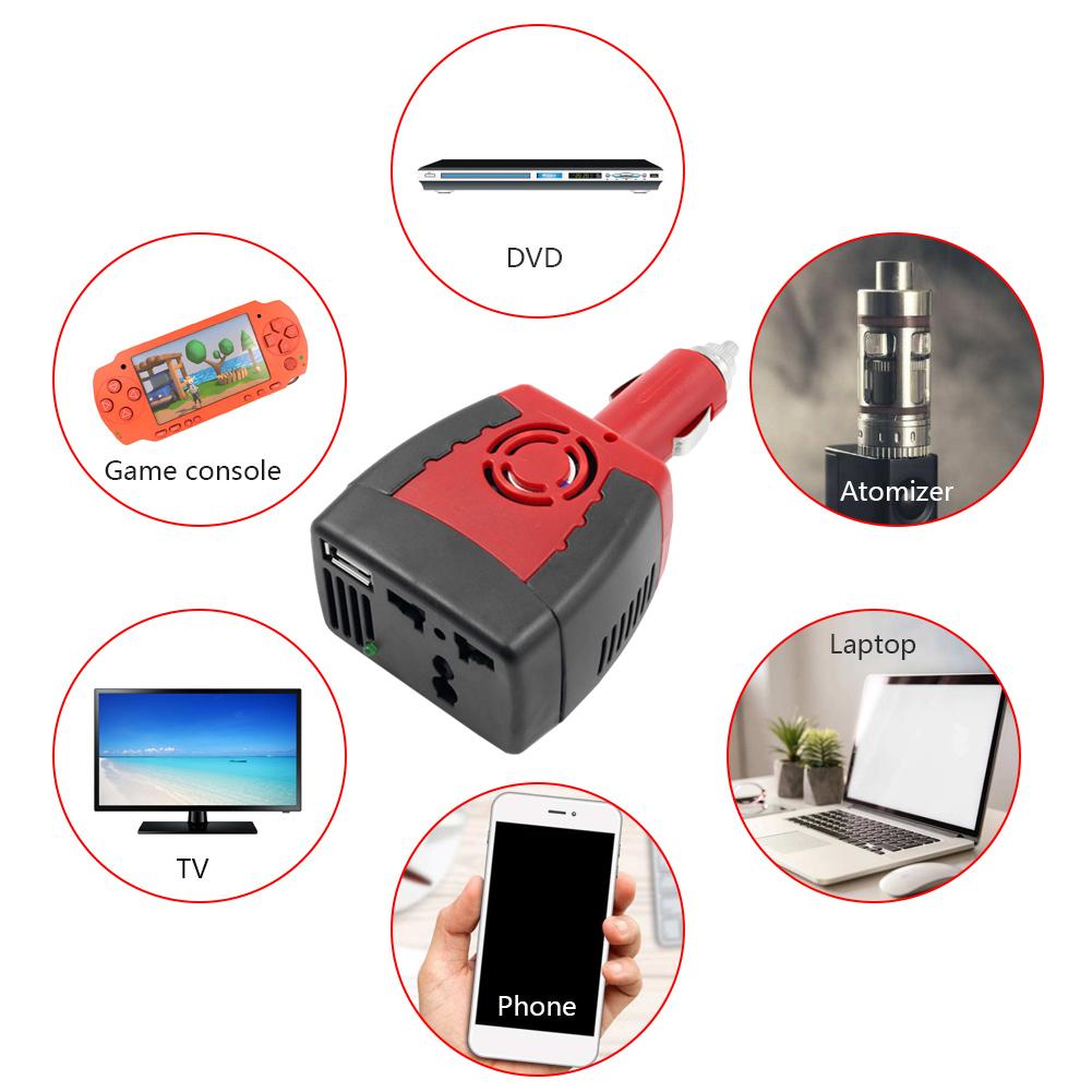 150W Power Inverter DC 12V To AC 220V Car Outlet Voltage Converter Adapter