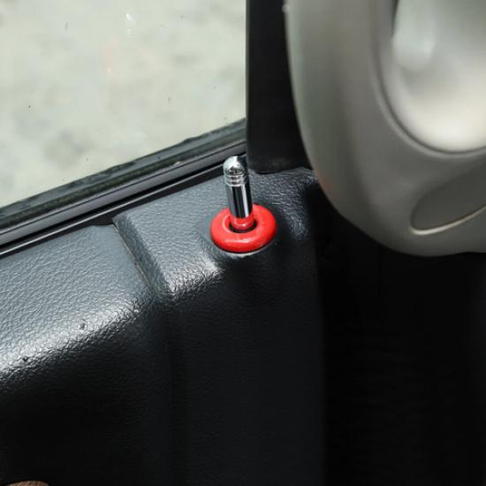 Fit For 2010-2025 Dodge Ram 1500 ABS Red Interior Door Lock Cover Trim Ring 4PCS
