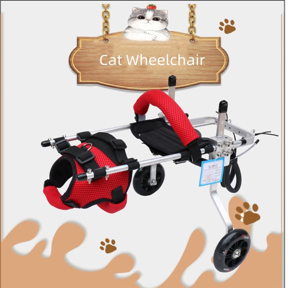 Carrozzina per gatti, deambulatore per disabilità delle zampe posteriori dei gatti, carrozzina per deambulazione assistita per paralisi degli animali domestici, veicolo di supporto per la riabilitazione delle lesioni spinali