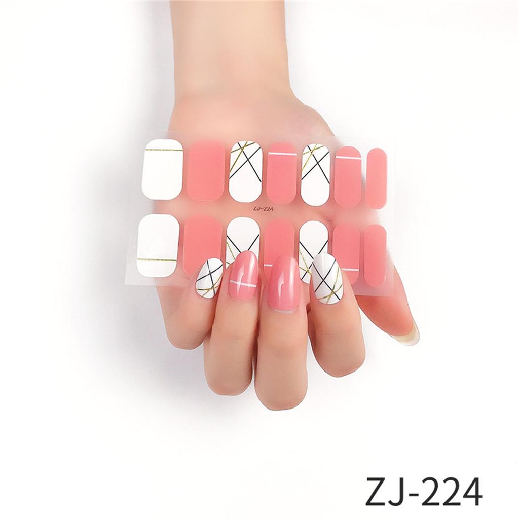 16 Strips Nail Polish Sticker Nail Stickers Set for UV Lamp Designer Nails Polish Wraps Fashion Nail Art Sticker