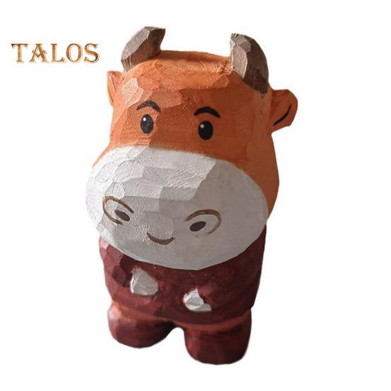 

Деревянная резная фигурка коровы, ручная работа, мультяшная скульптура коровы, мини-статуэтки коровы, настольный декор для домашнего офиса, книжной полки A