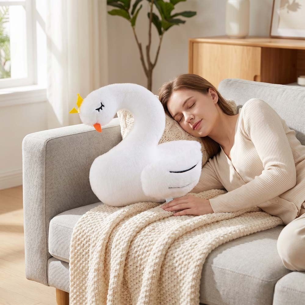 Realistice White Goose Plush Toys Soft Material Desktop Companion Desktop Decoration