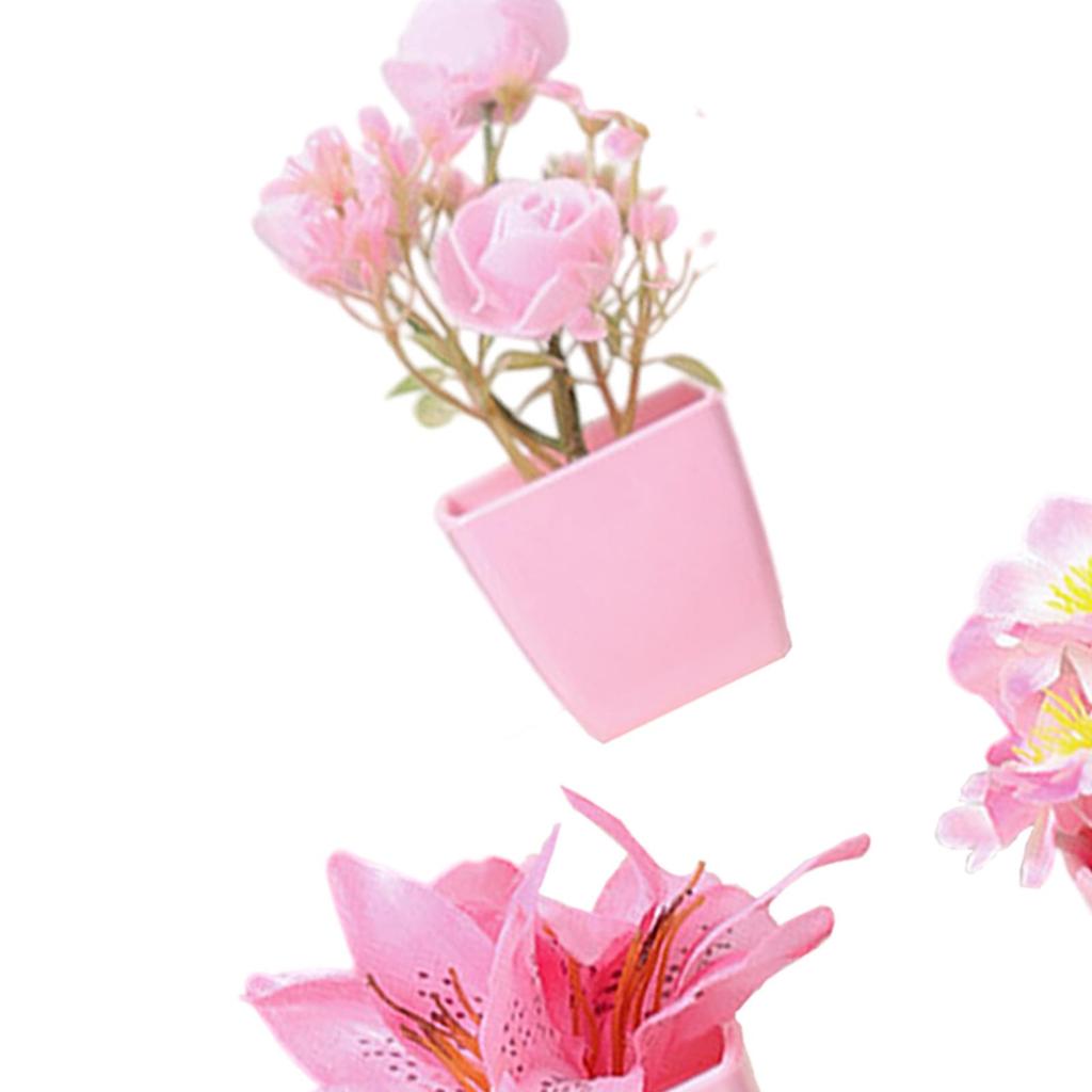 5Pcs Simulated Flower Pots Remembrance Gift Faux Flower Bouquet Vases for Office Farmhouse Dining Room Bookshelfcabinet Party