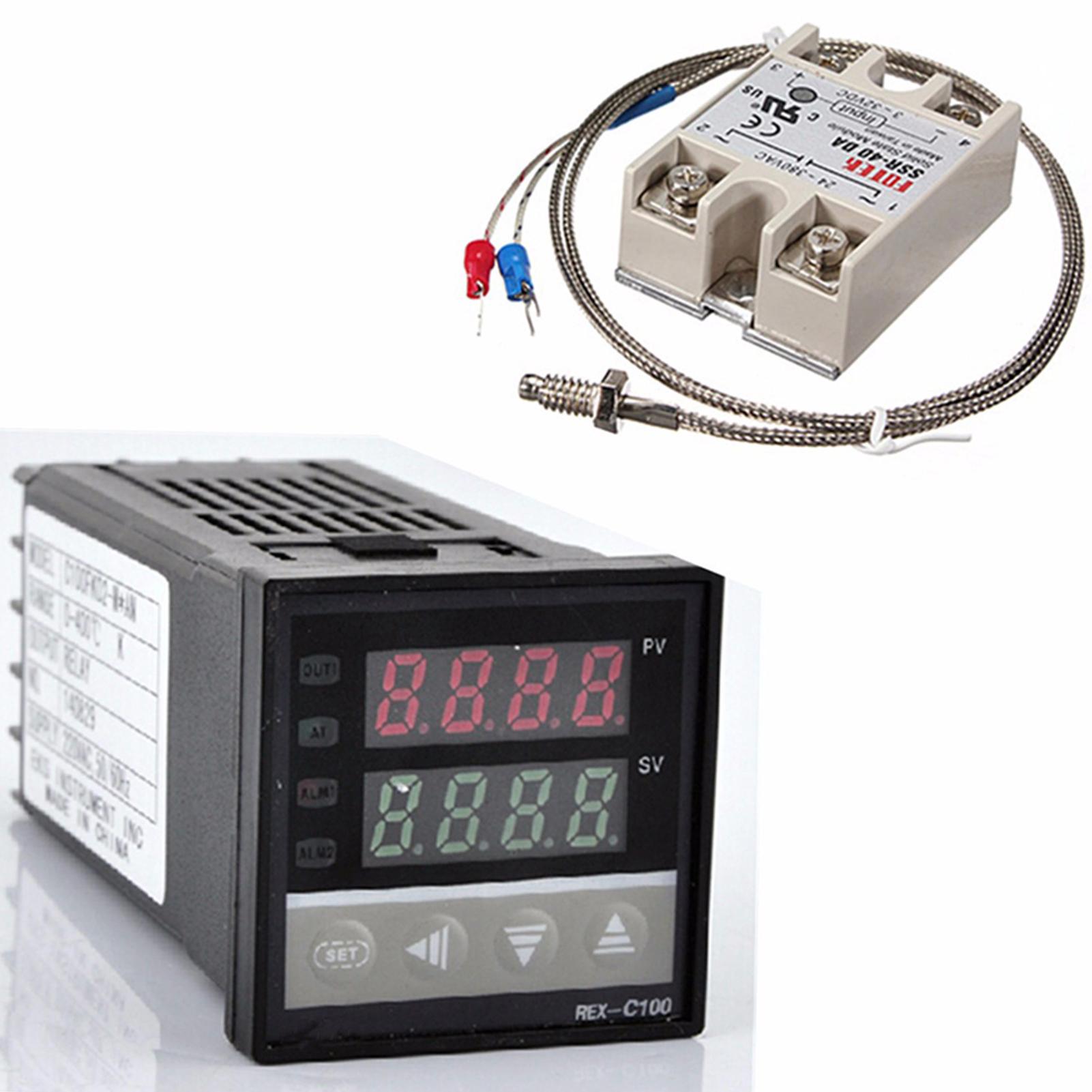 

Digital LCD PID REX C100 Temperature Controller Set + K Thermocouple + Max.40A SSR