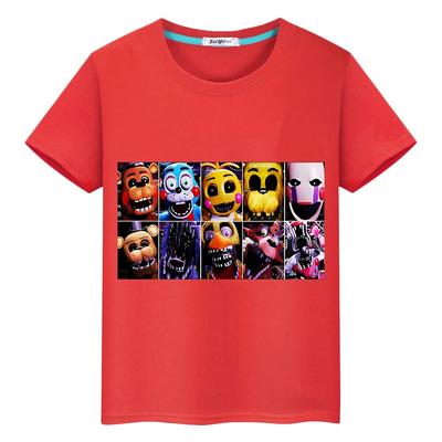 FNAF Summer 100%Cotton T-shirt  Y2k One Piece Print Tops Boy Short Bear Rabbit Game Kawaii Casual Anime Tees Kids Clothes Girls