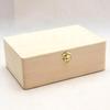 Home Storage Box Natural Wooden with Lid Golden Lock Postcard Organizer Handmade Craft Jewelry Case Wooden Box Casket
