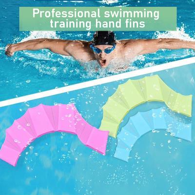 1 Pair Silicone Swimming Hand Fins Kids Adults Beginner Professional Aquatic Swim Training Fins Webbed Flippers Palms Swim Gear