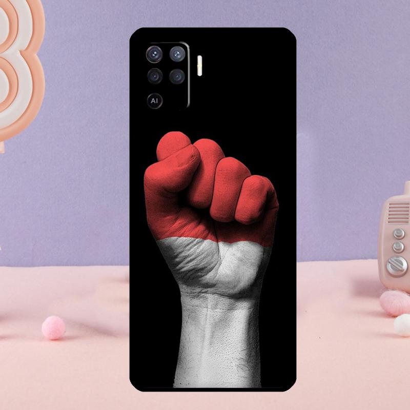 Indonesien Flagge Handyhülle Für Oppo A18 A38 A58 A78 A98 A74 A94 A54 A40 A60 A80 A16 A76 A96 A15 A57S A17 A77