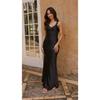 Europäisch-Amerikanisches Damen Satin-Slip-Kleid Schulterfrei Abendparty-Kleid Lässiges Cocktailkleid