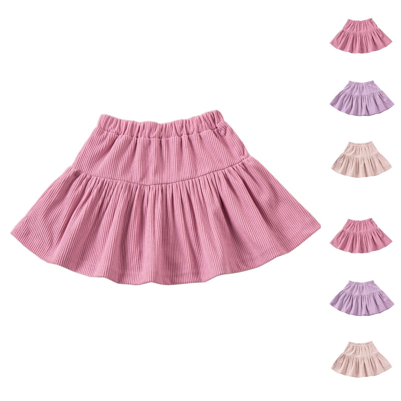 

Girls Boho Beach Skirt - Solid Color Flowy Short Skirt 100 бежевий